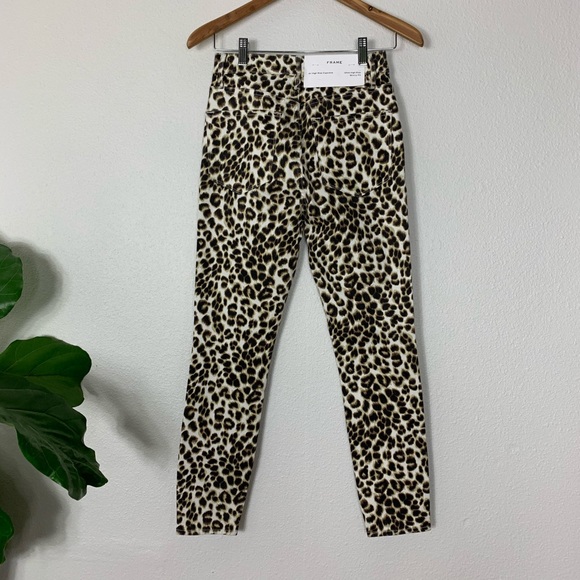 Frame Ali Leopard High Waist Crop Skinny Jeans - Picture 4 of 8